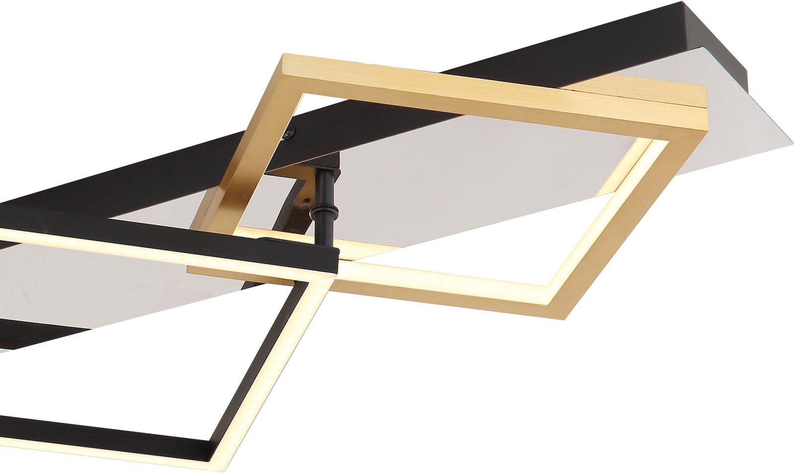 LED-Deckenleuchte - chromfarben-schwarz-goldfarben - 104,5 cm