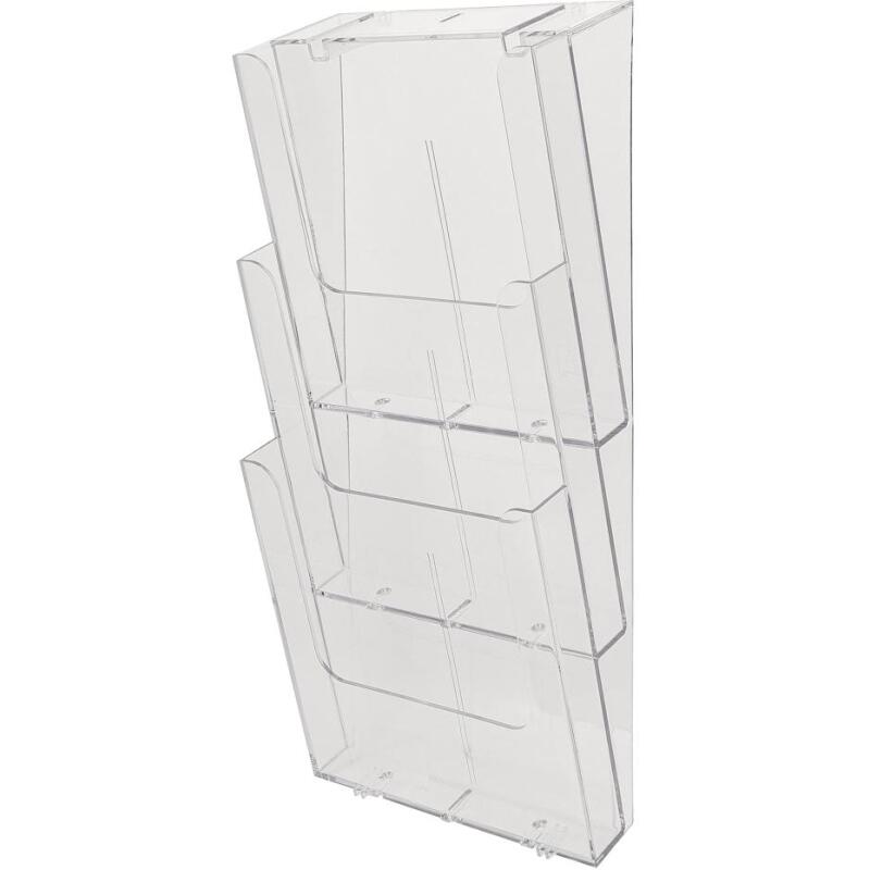 Distributeur de prospectus vertical 3 compartiments A4 - Cristal