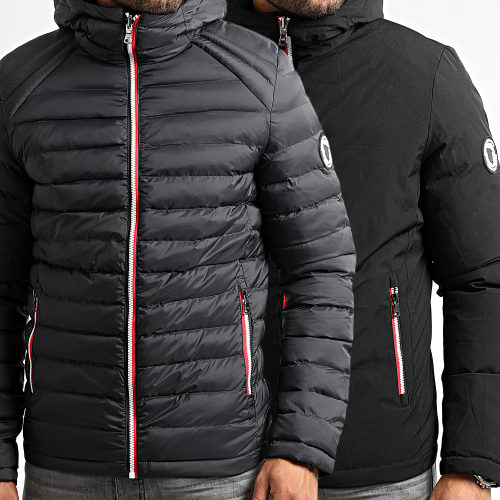 Doudoune Capuche Slim Fit Réversible Rome Noir