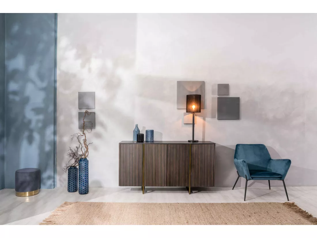 Omega Buffet 4 portes (160 x 40 x H 85 cm) en Céramique Noire