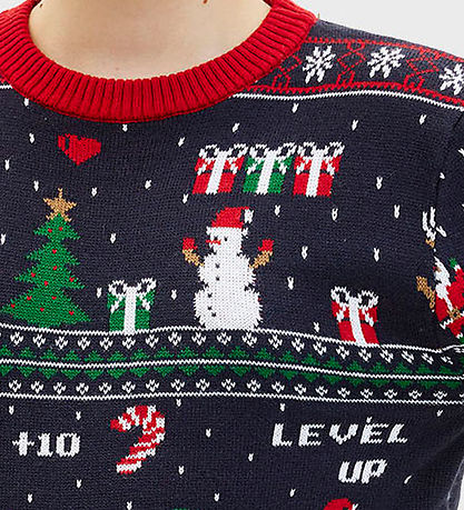 Jule-Sweaters Bluse - Vintage Gaming - Navy