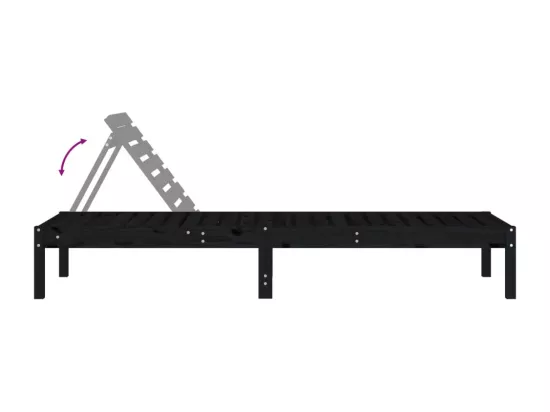 Chaises longues lot de 2 noir 199,5x60x74 cm bois massif de pin