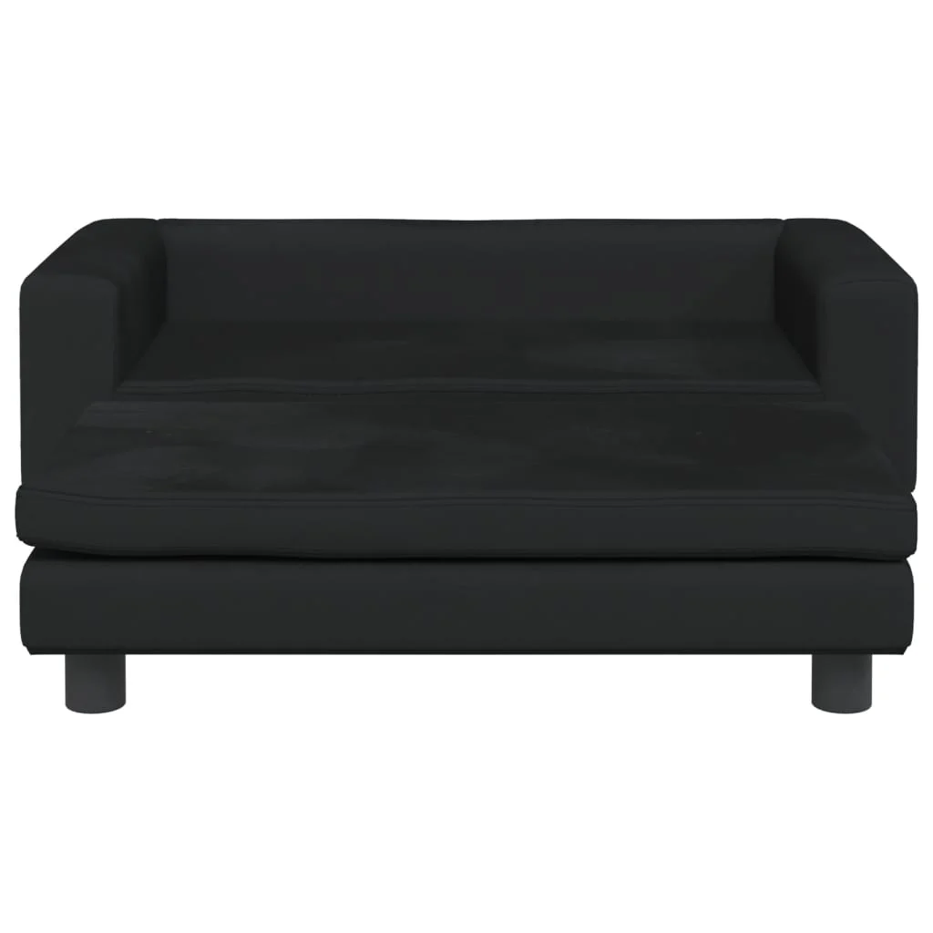 Cama para cães vidaXL com extensão, veludo preto, 100x50x30 cm