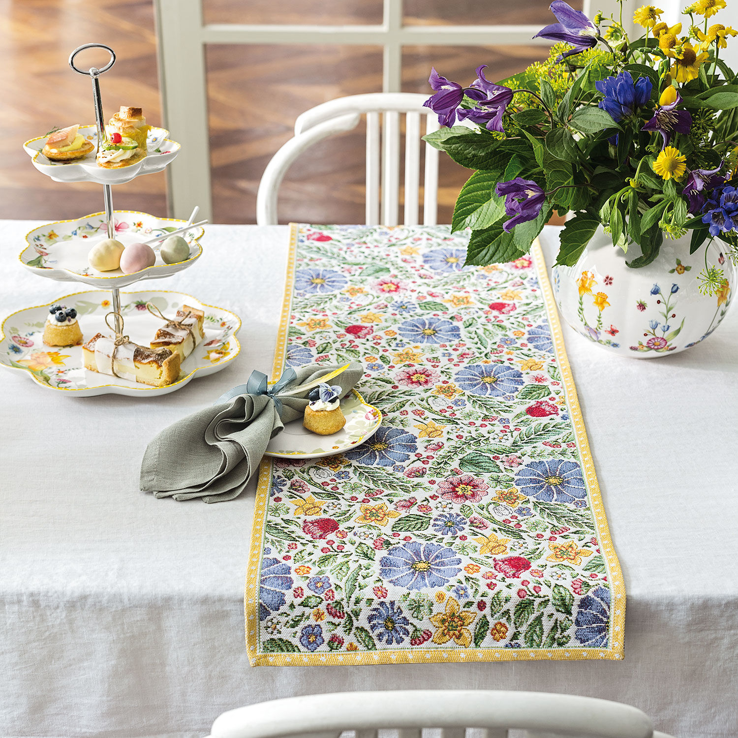 Spring Awakening Table runner Yellow, 37.8'' x 12.6'' x 0.1''