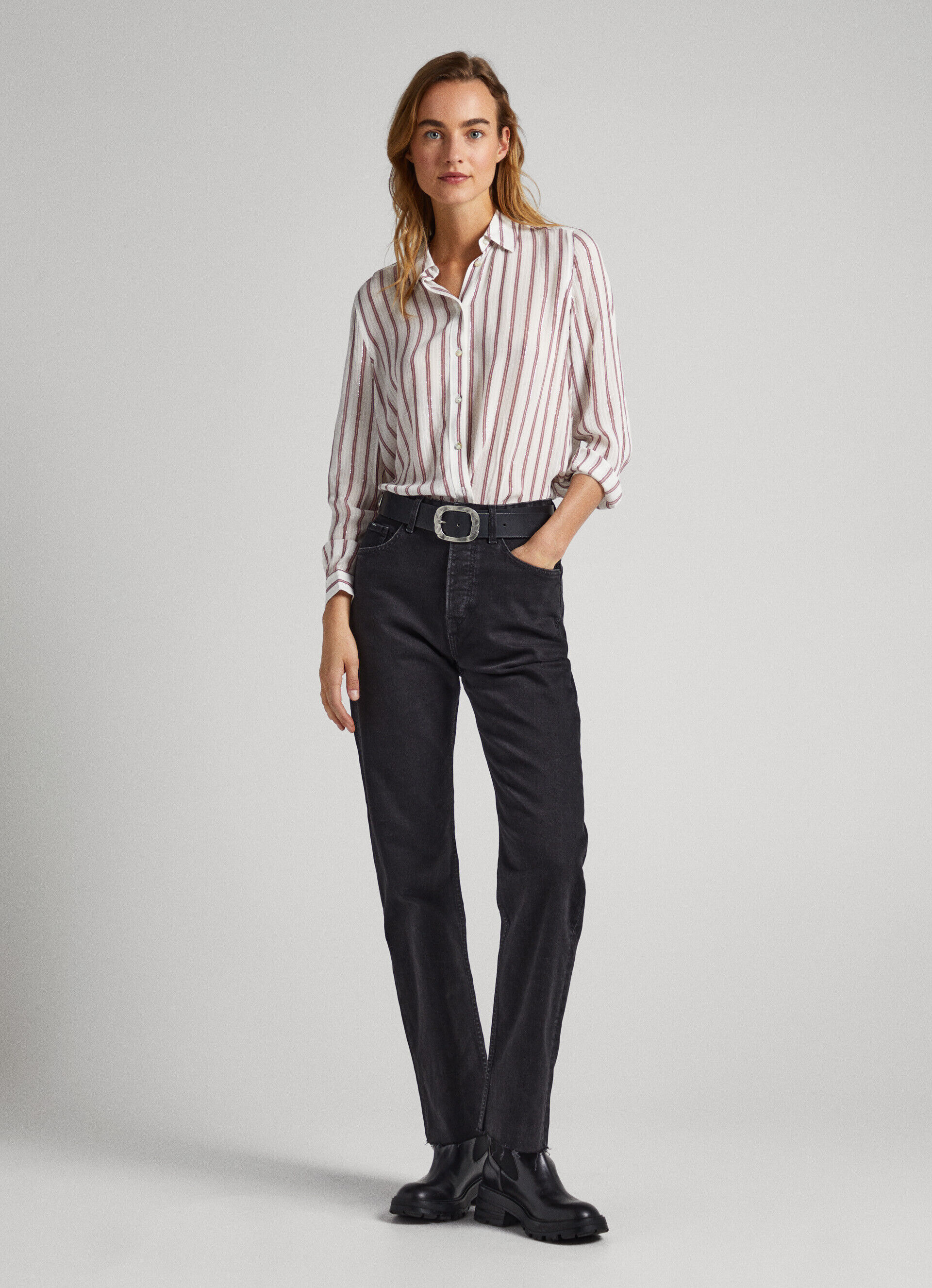 CAMISA LISTRADA DE MANGA LONGA - multicolorida