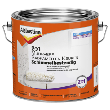 Alabastine 2in1 muurverf badkamer en keuken schimmelbestendig 2,5 l