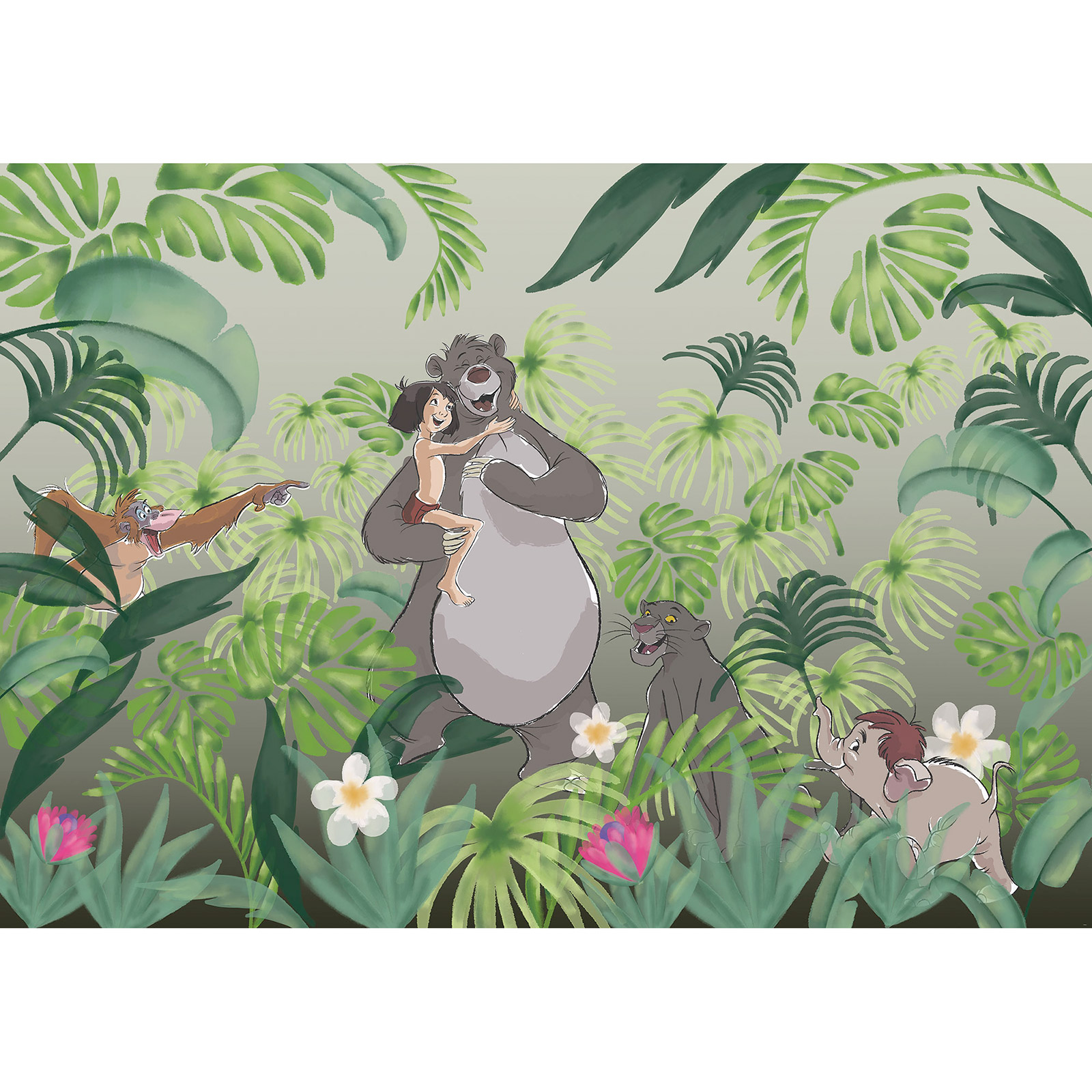 Vlies-Fototapete WELCOME TO THE JUNGLE - grün-gelb - 400x280 cm