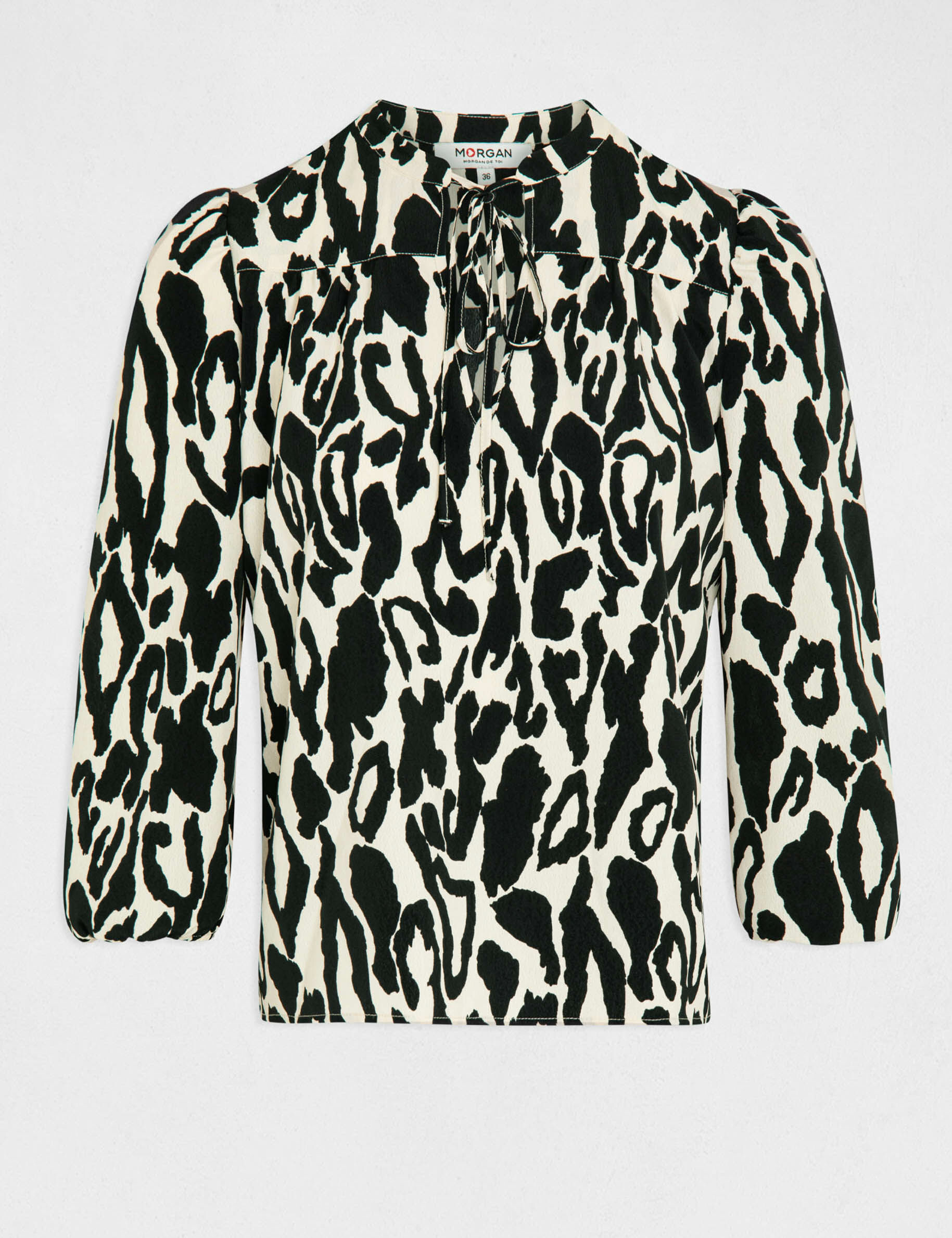 Blouse manches 3/4 imprimé animalier multico femme - multico