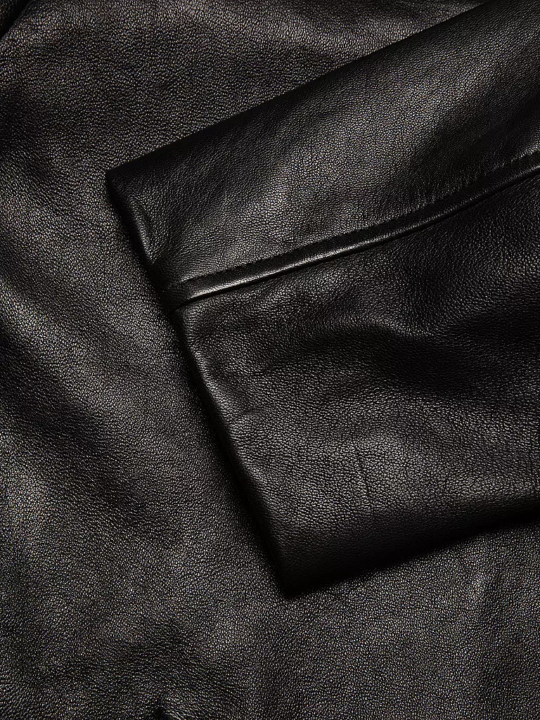 NUDIE JEANS Lederjacke schwarz