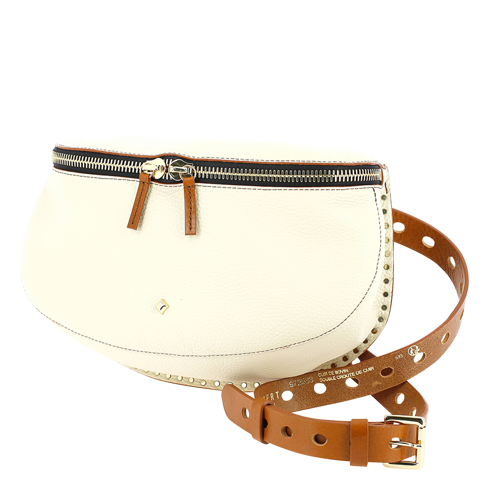 LA GRANDE LILI ADRIA - Sac banane en cuir grainé | Blanc