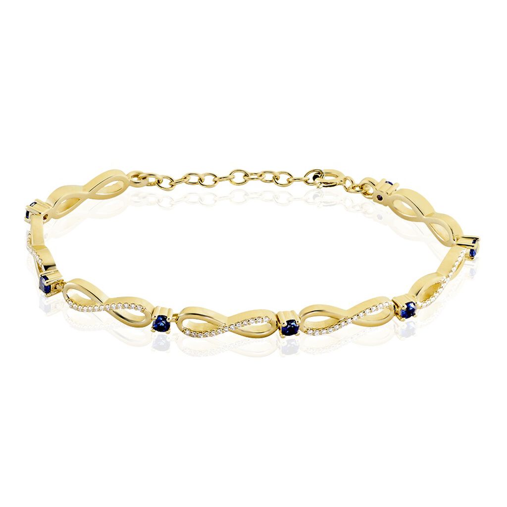 Bracelet Plaqué Or Kelian Oxydes De Zirconium Et Pierres Bleues