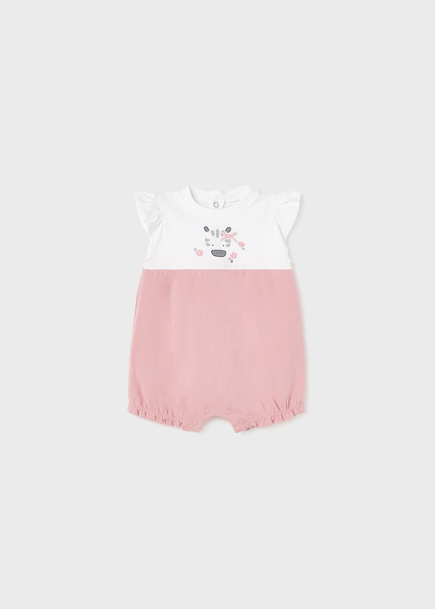 Conjunto de 2 pijamas curtos de algodão sustentável para recém-nascidos.