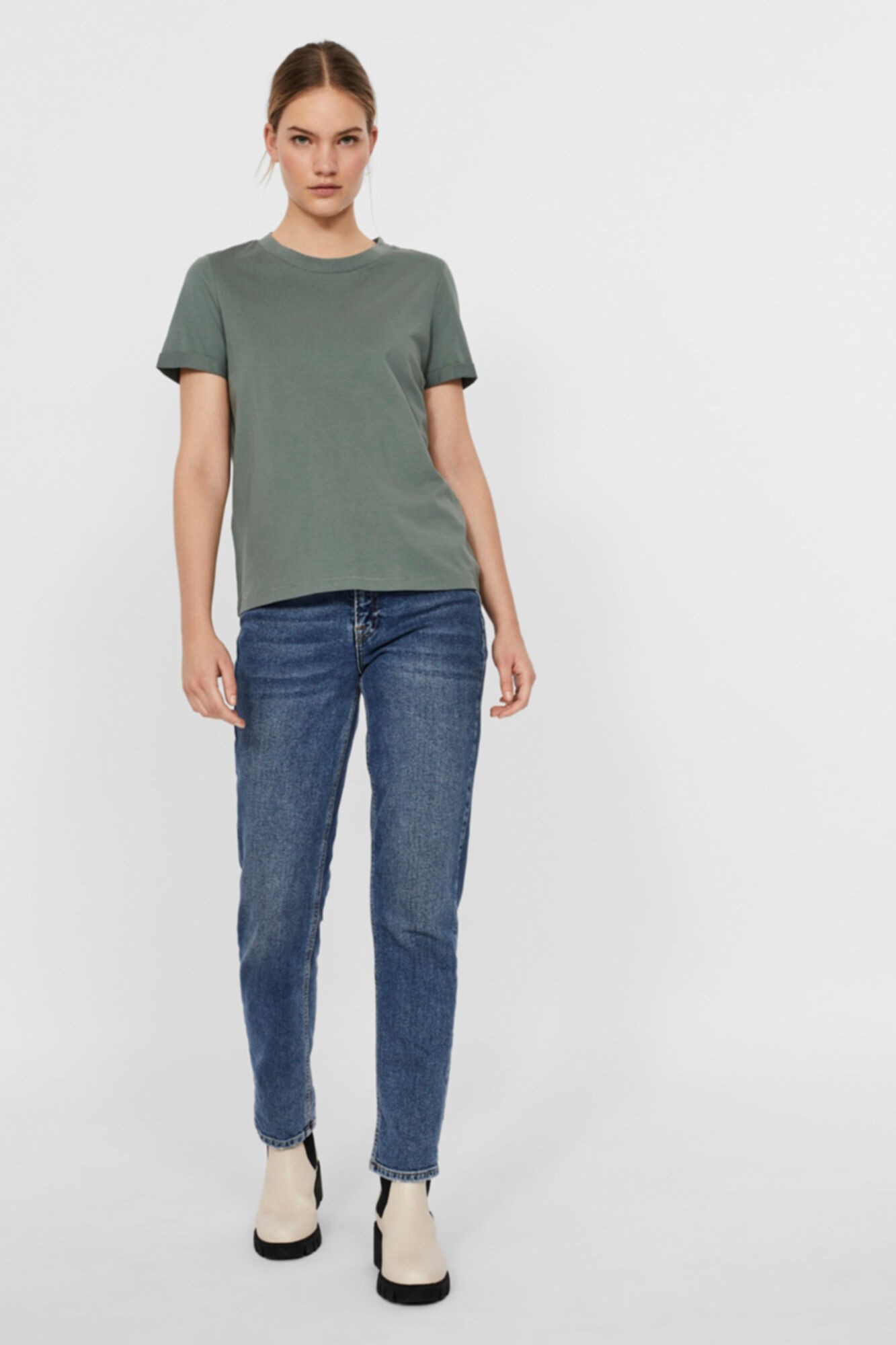 Camiseta básica de manga curta - Verde