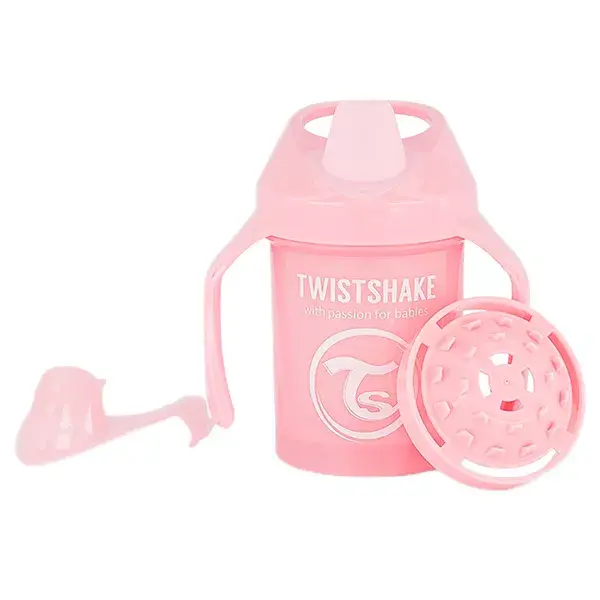Twistshake Tasse d'Apprentissage Mini Cup Rose Pastel +4m 230ml