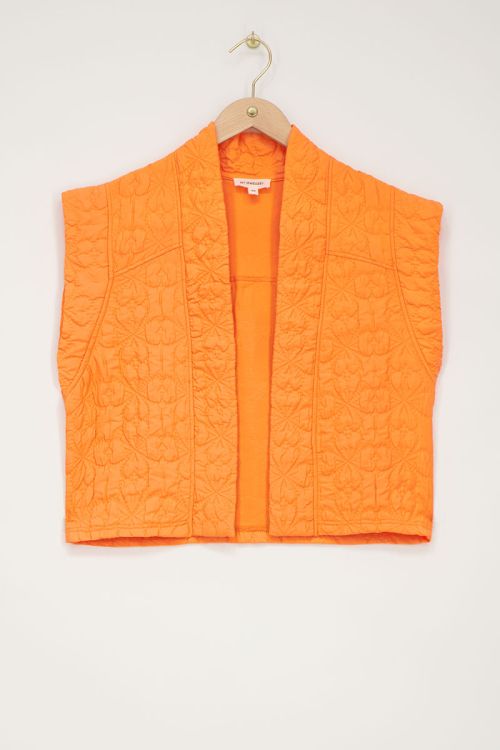 Oranje gewatteerd gilet