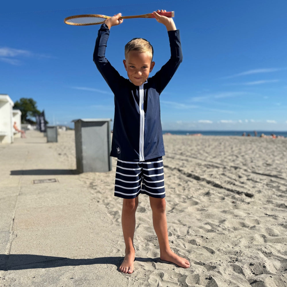 Køb Petit Crabe Blue Basic Lynlås Uv-Swim Bluse L/S