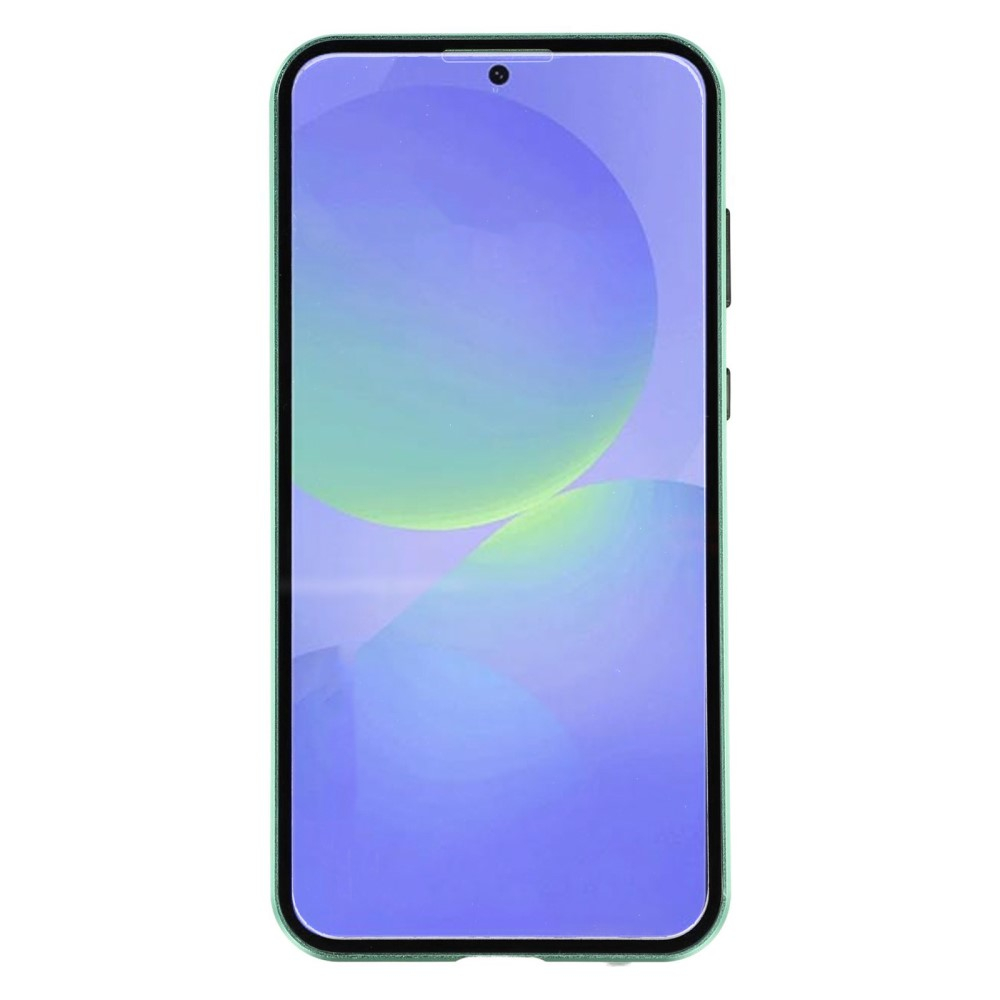 Samsung Galaxy A56 Magnetische Alu Schutzhülle mit Panzer Glas Backcover   Displayschutz (Magnet-Technologie) - Grün