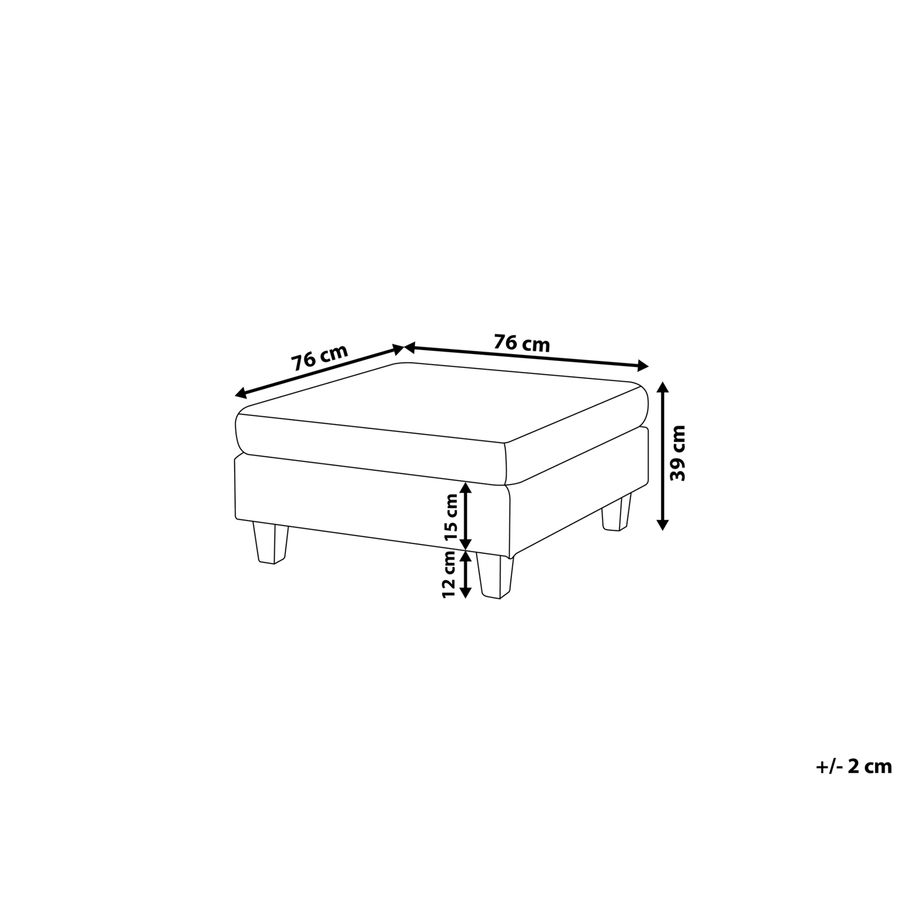 Beliani - FEVIK - Hocker - Lichtgrijs - Polyester