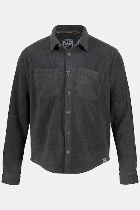 STHUGE Hemd, Overshirt, Fleece, Langarm, Modern Fit, Kentkragen, bis 8 XL