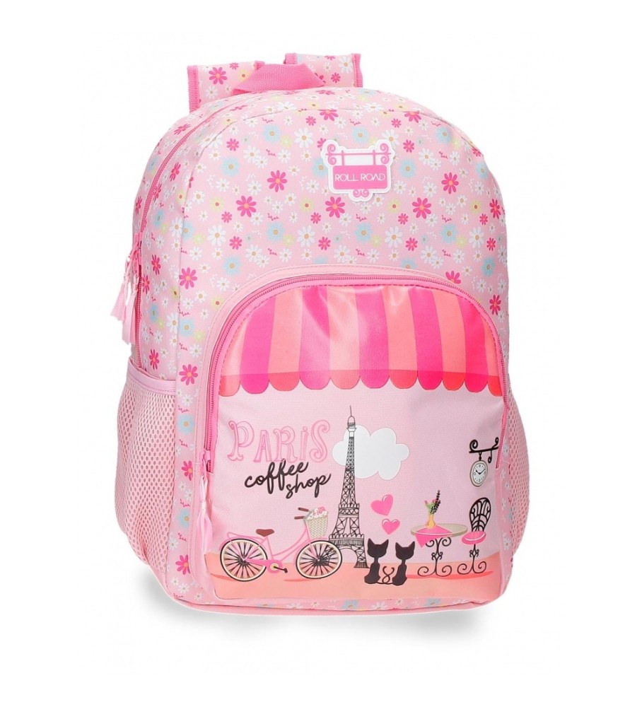 Mochila Escolar Roll Road 40cm Roll Road Coffee Shop rosa