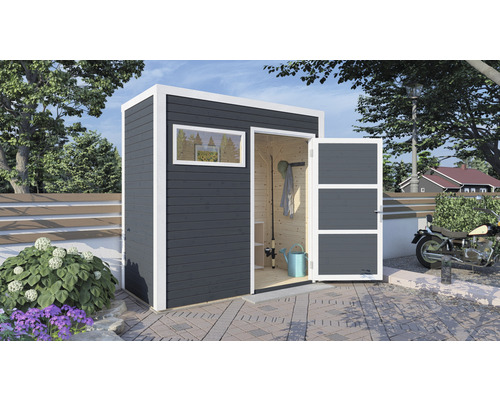 Cubo 1 tuinhuis met vloer, 234 x 121 cm, antraciet