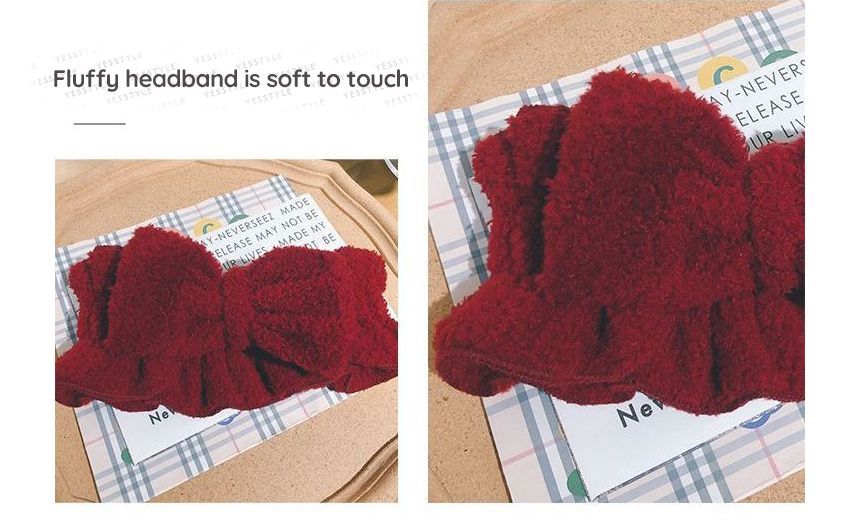 Candy Lemon - Fleece gezichtsreiniger hoofdband met strik