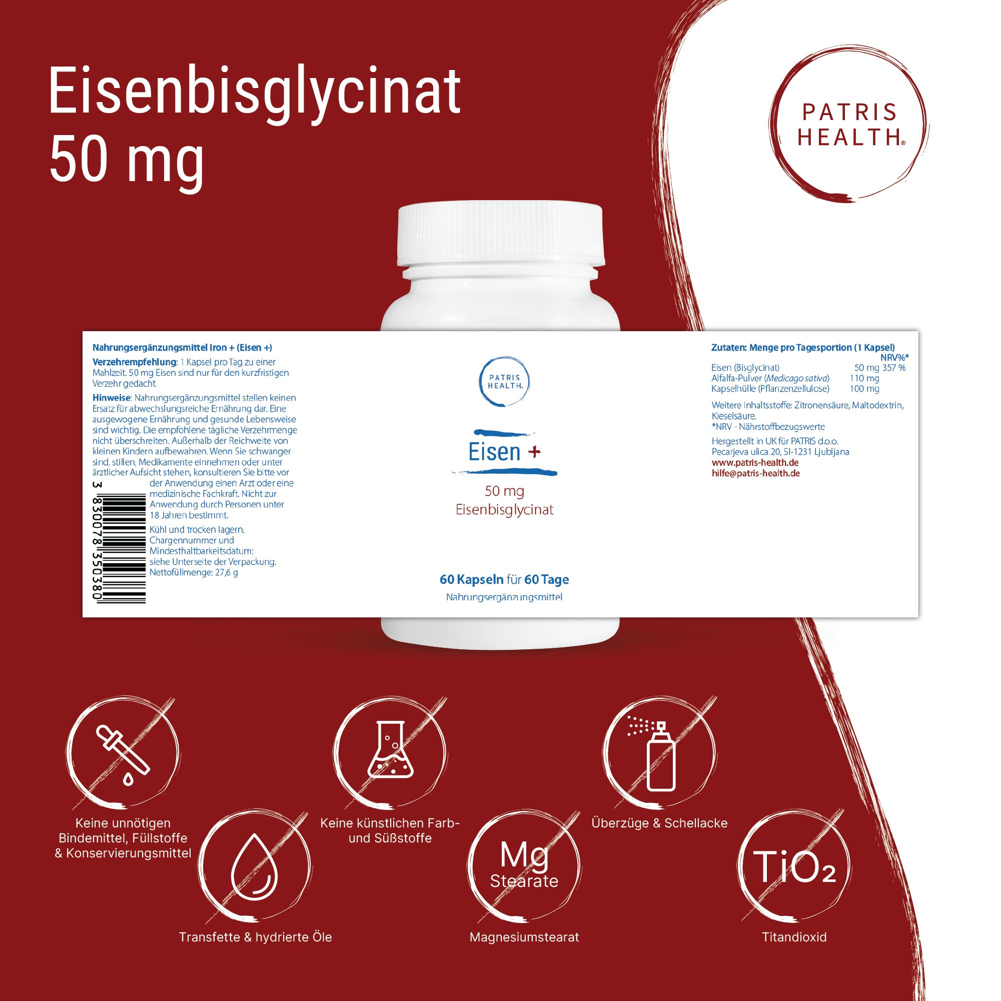 Patris Health® Eisen+ 50 mg