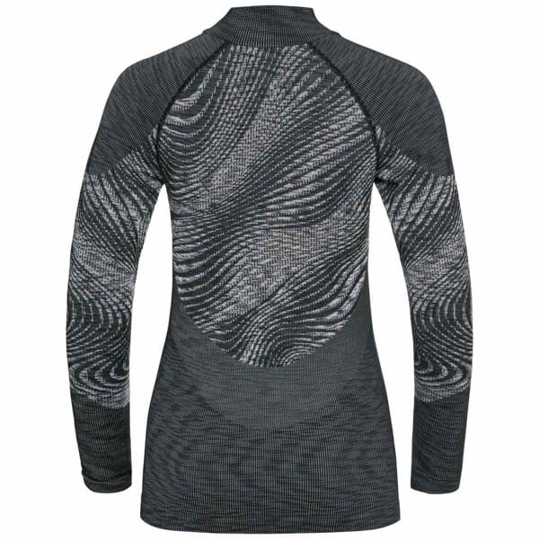 T-shirt thermique ODLO BLACKCOMB ECO BL TOP TURTLE NECK L/S HALF ZIP W BLACK - SPACE DYE