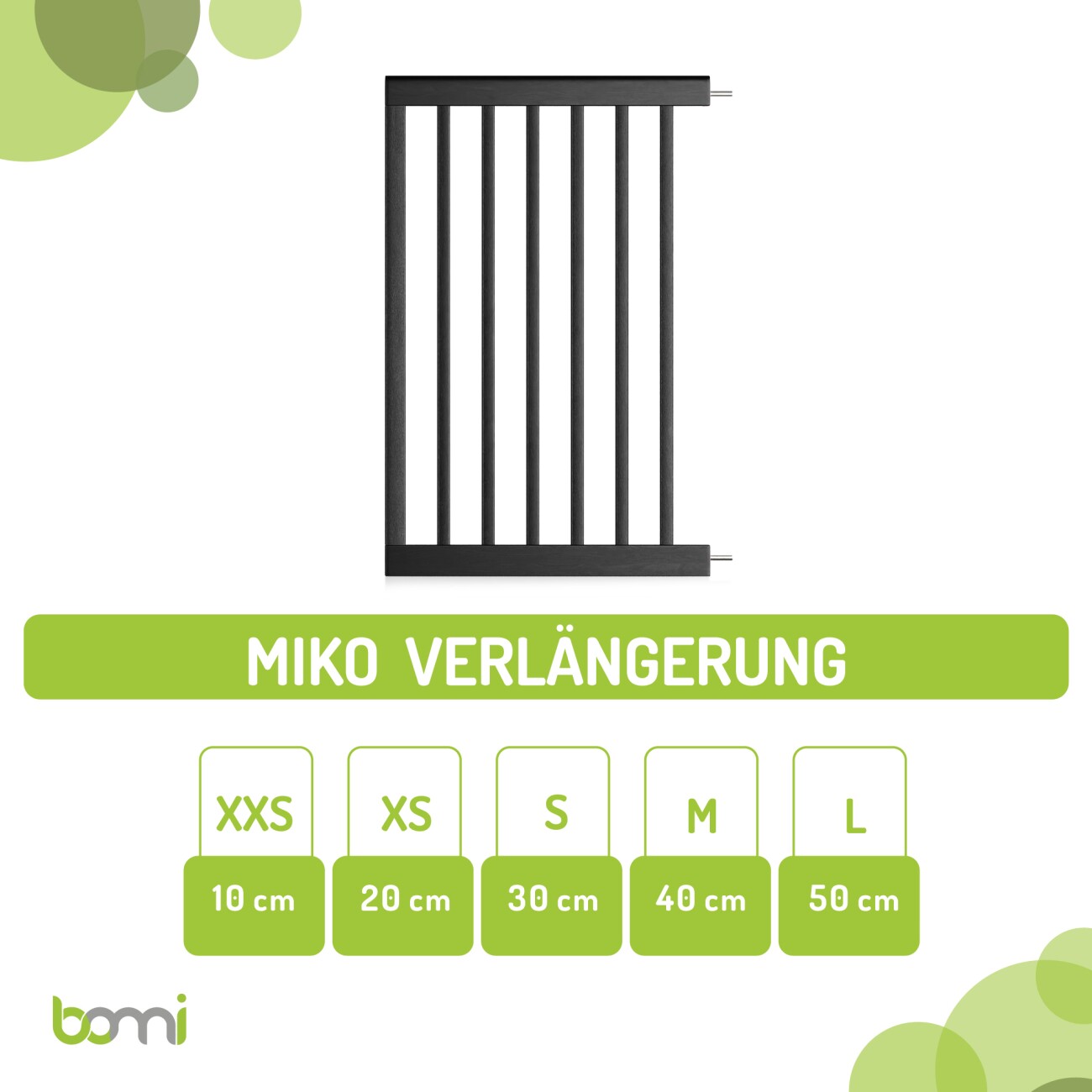 bomi Verlängerungen - 77 cm für Miko Schwarz XXS