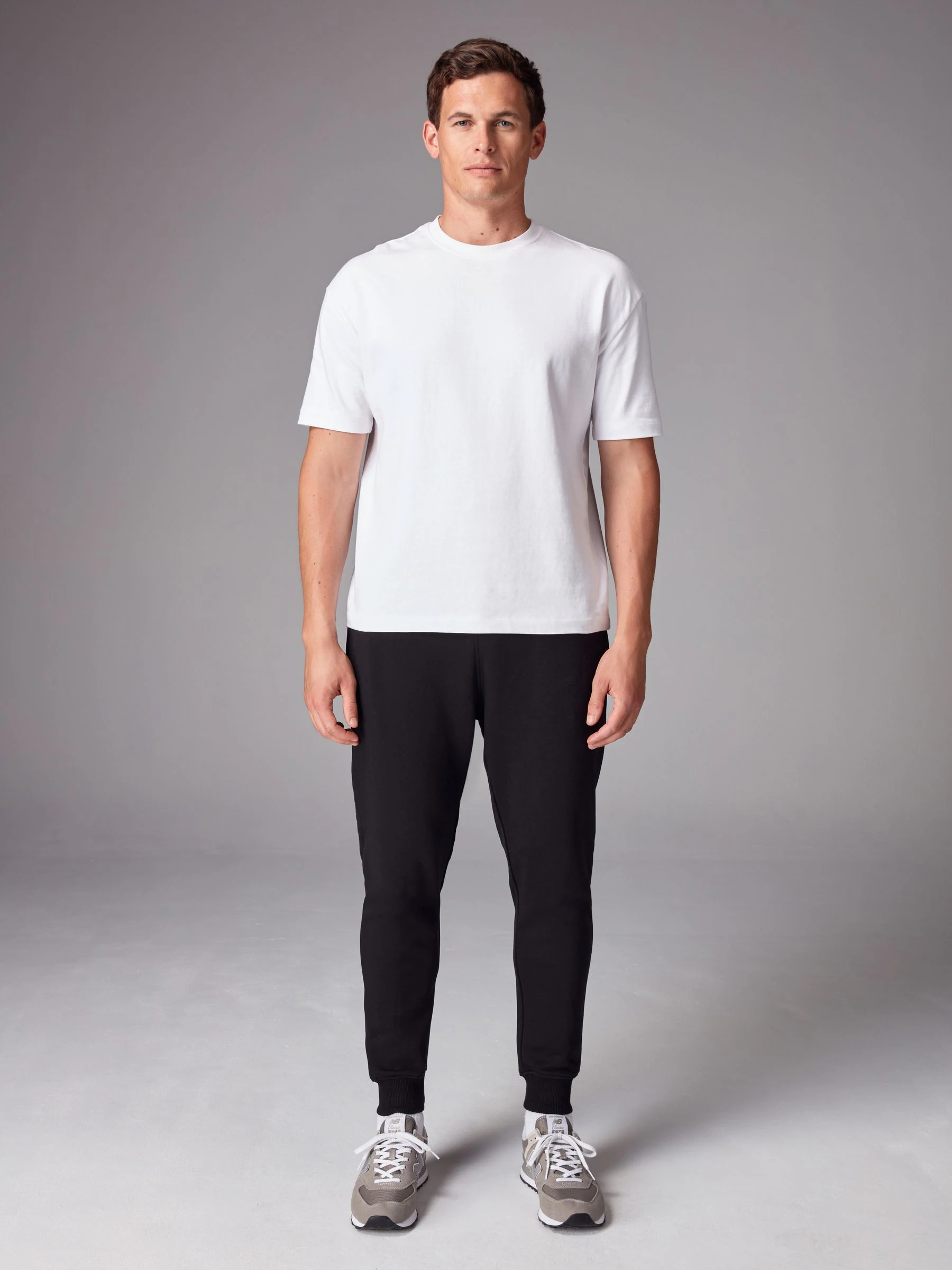 Zwart/marineblauw - Verpakking van 2 slim-fit jersey joggingbroeken met hoog katoengehalte
