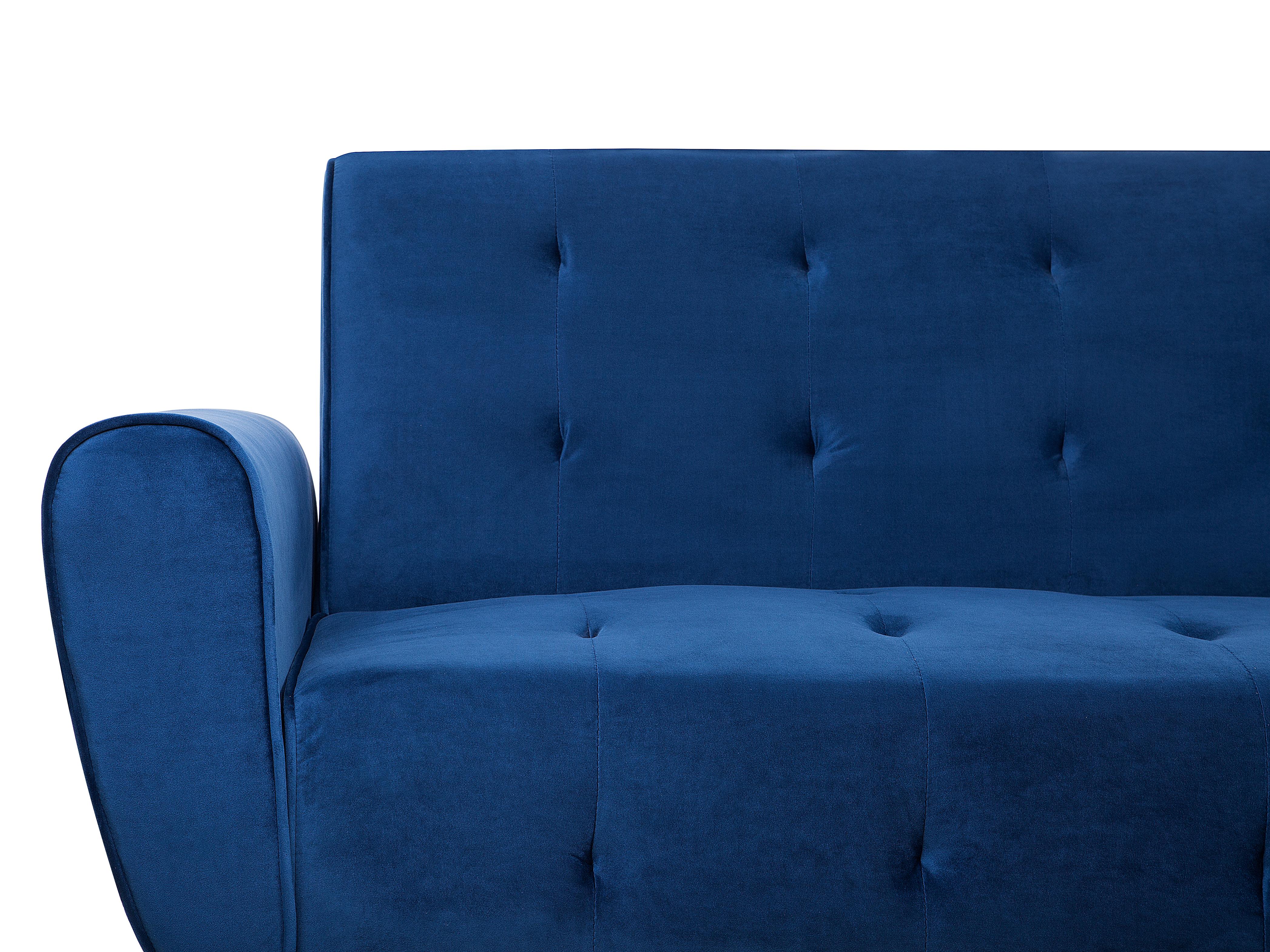Slaapbank 3-zits SELNES Fluweel Marineblauw