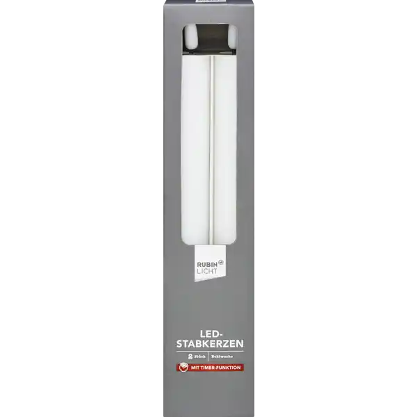 2er Set LED-Stabkerzen 3D Flamme mit Timer