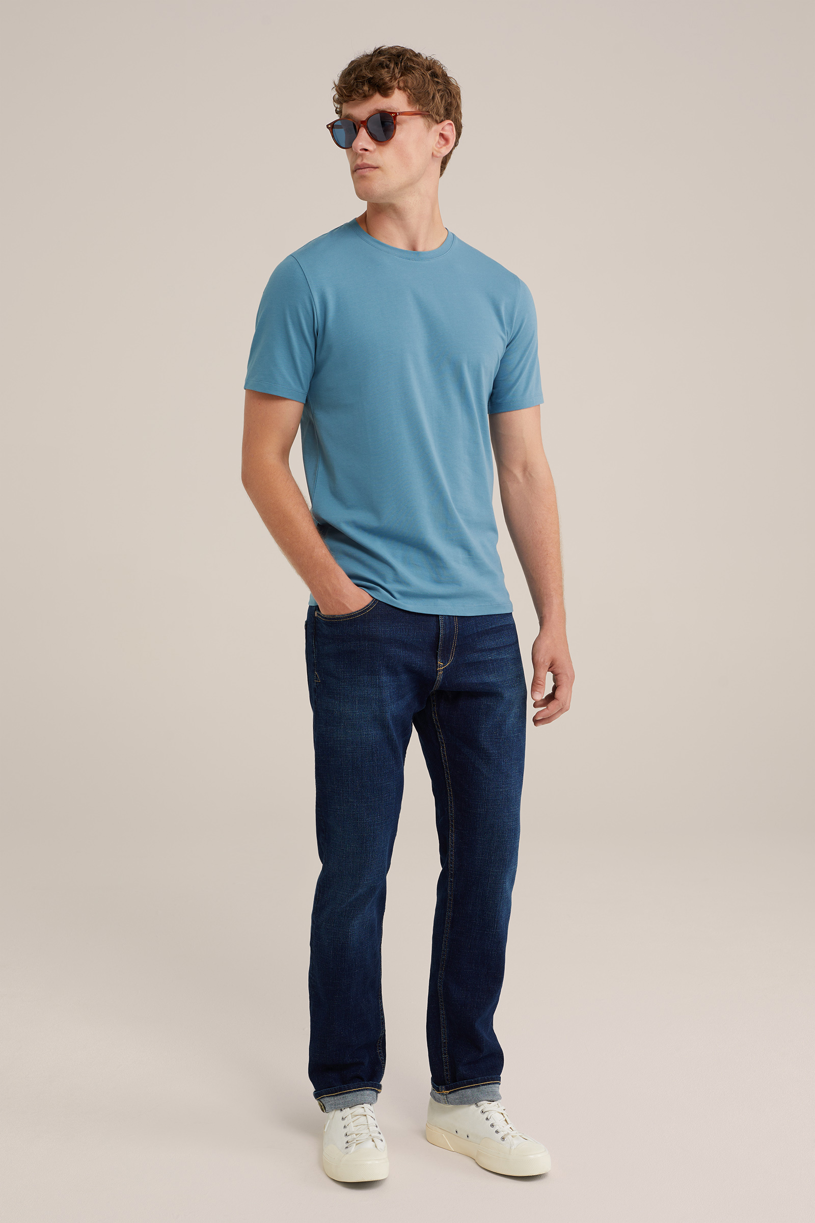T-shirt WE Fashion IJsblauw