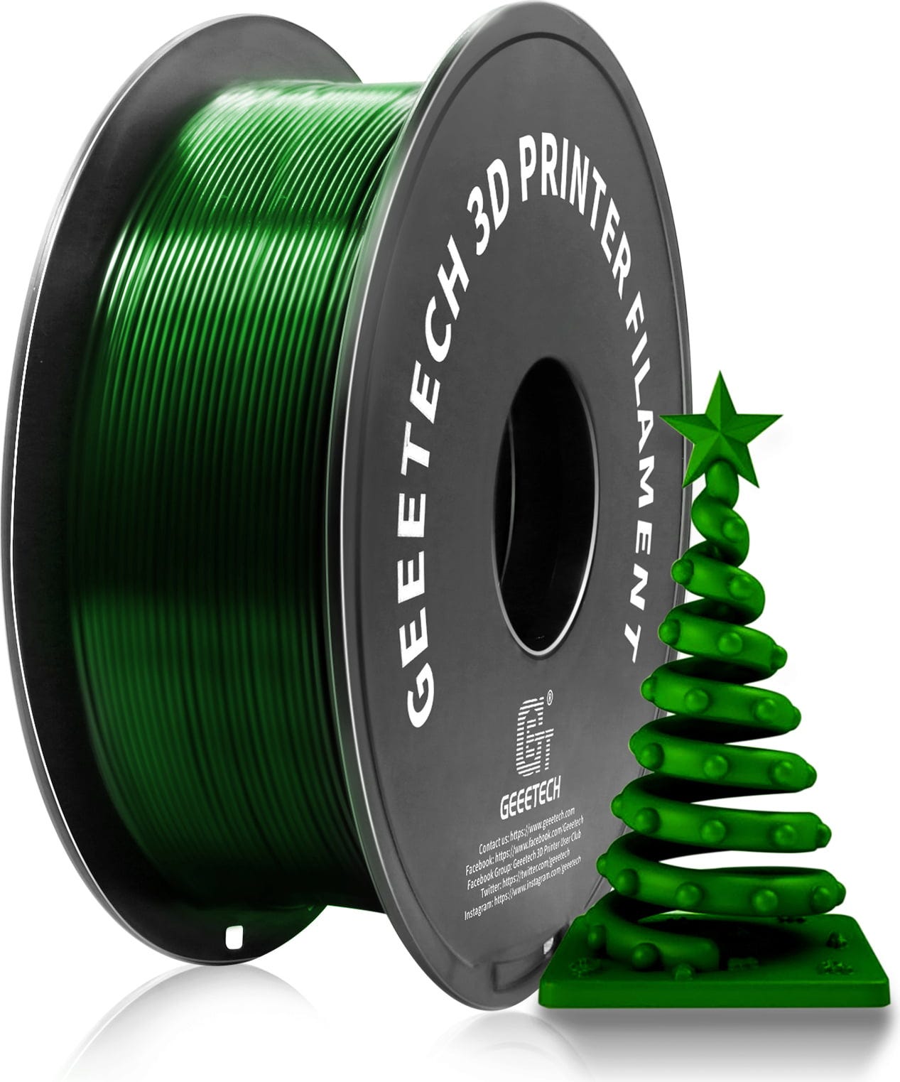 GEEETECH  PETG Green, 1,75 mm / 1000 g    Benutzerfreundliches 3D-Druckfilament mit hoher Steifigkeit