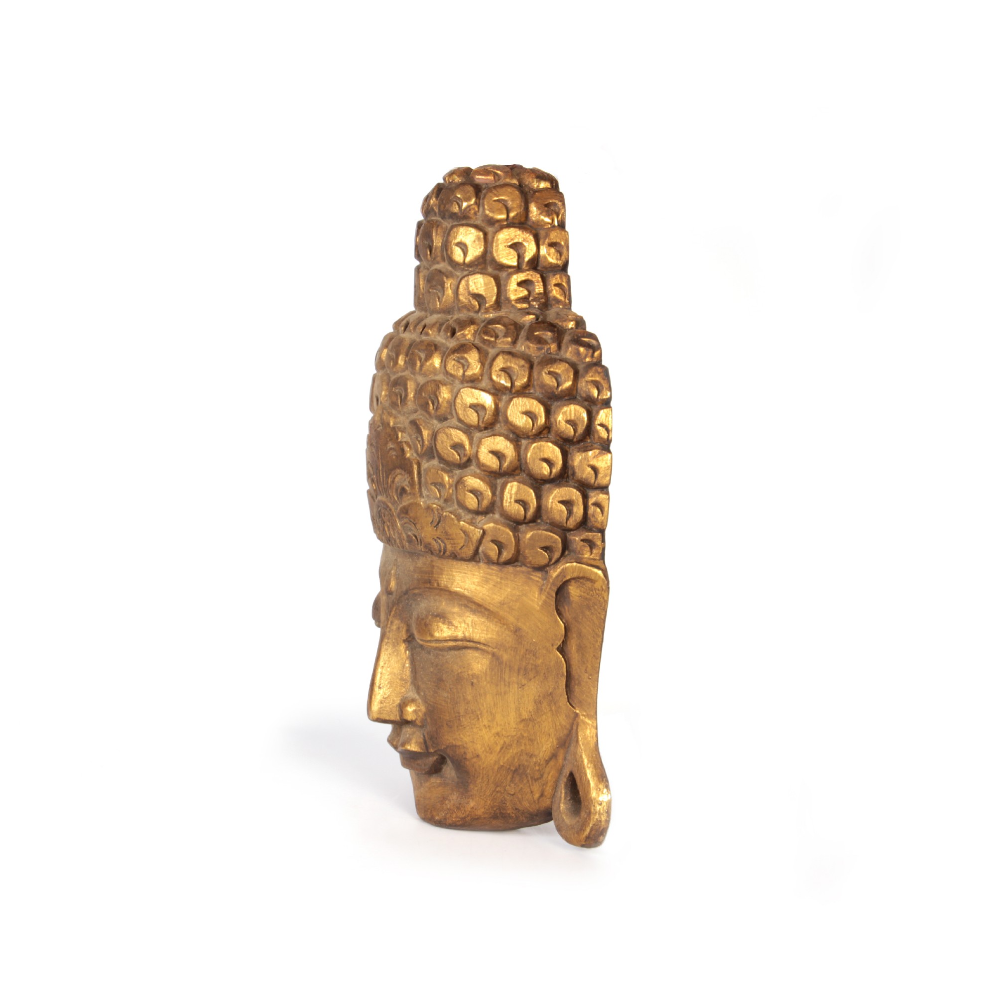 Buddha-Maske, aus Albesiaholz, gold, B 23 cm, H 40 cm von fischer's lagerhaus
