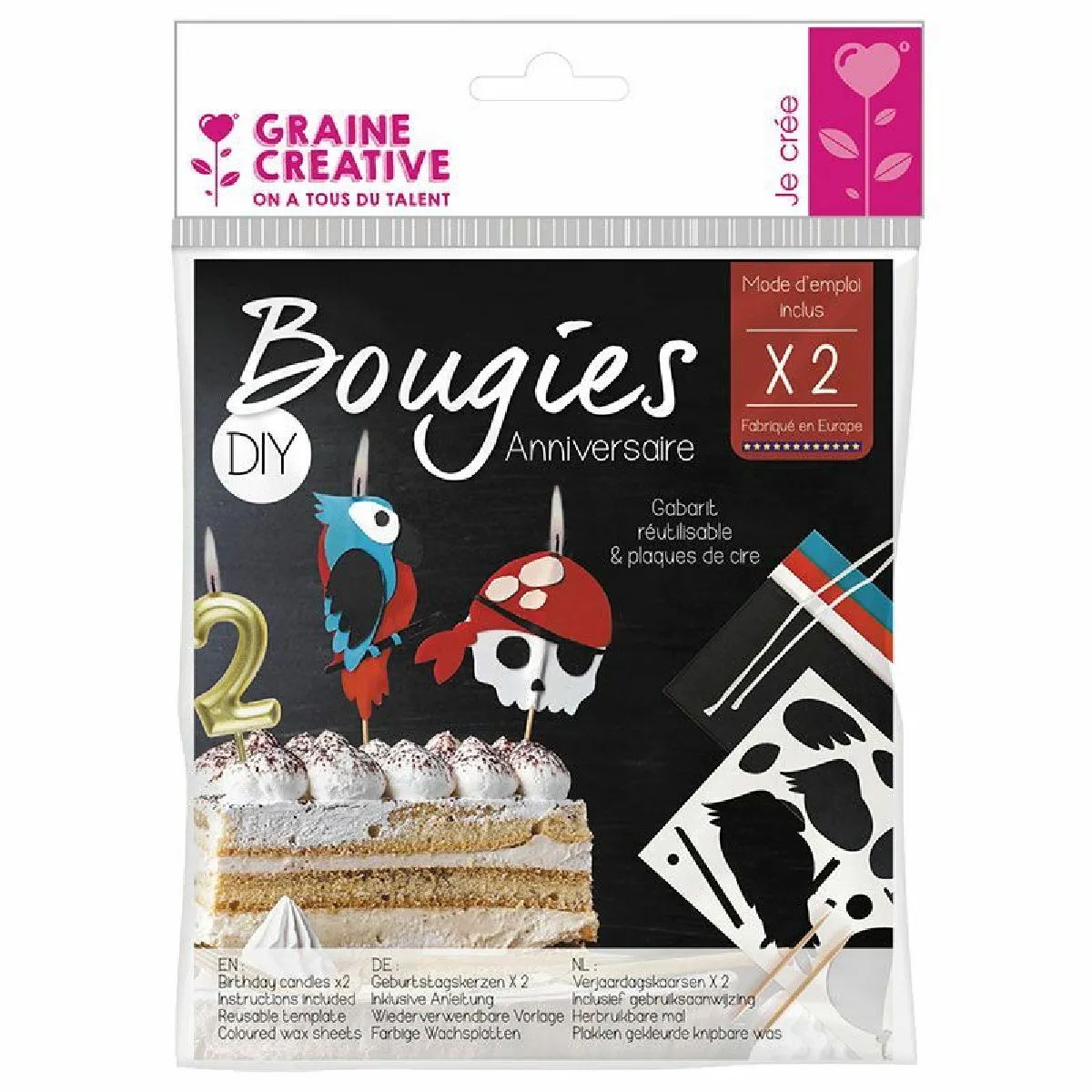 Graines Créatives Kit Bougies Anniversaire Pirate DIY