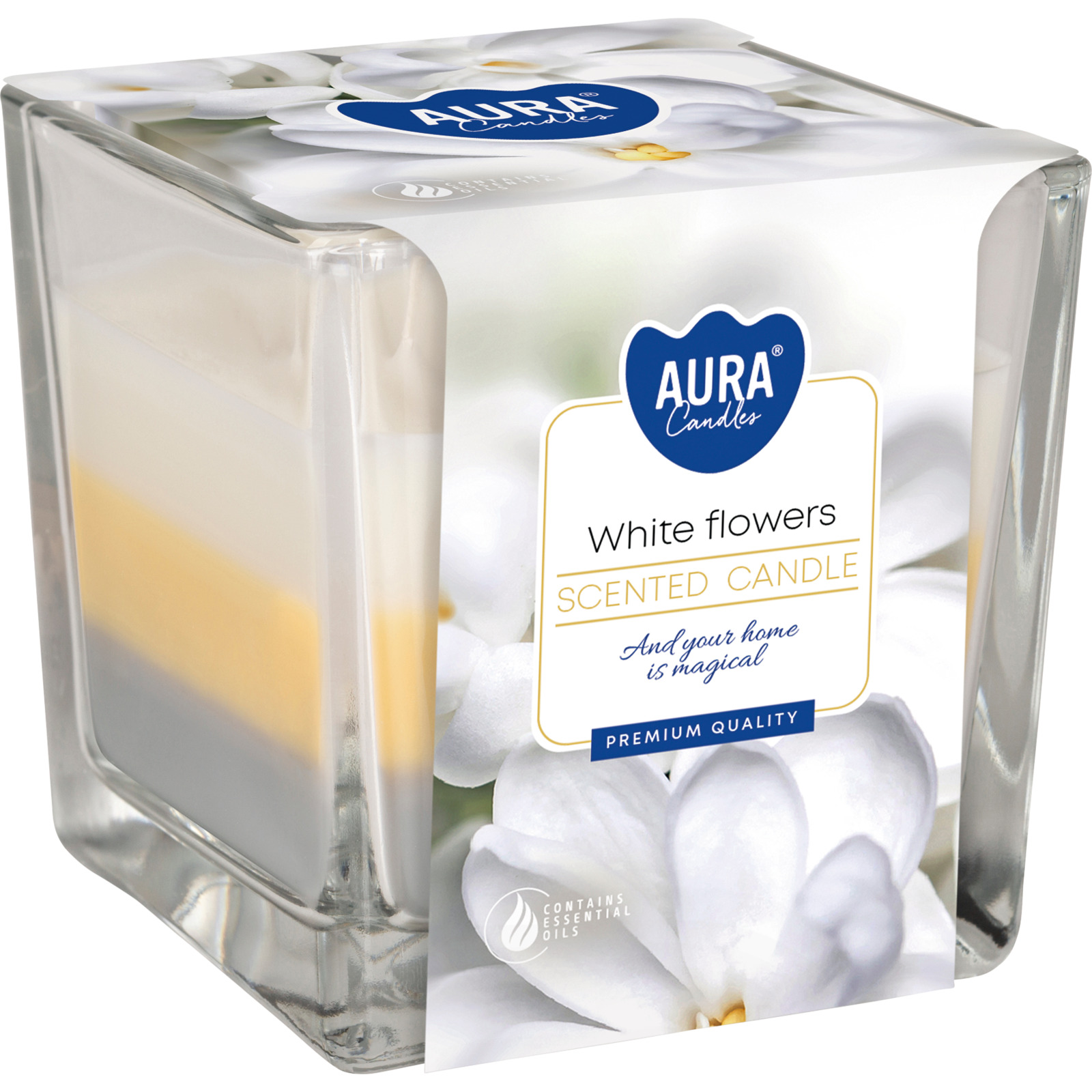 Duftkerze Weisse Blumen