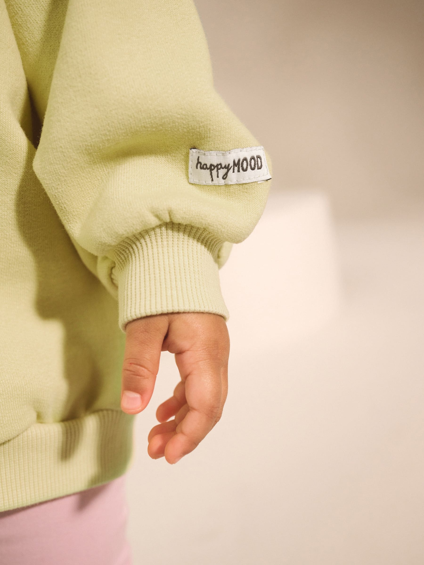 Limoengroen met appelmotief - Sweatshirt met ronde hals (3 mnd-7 jr)