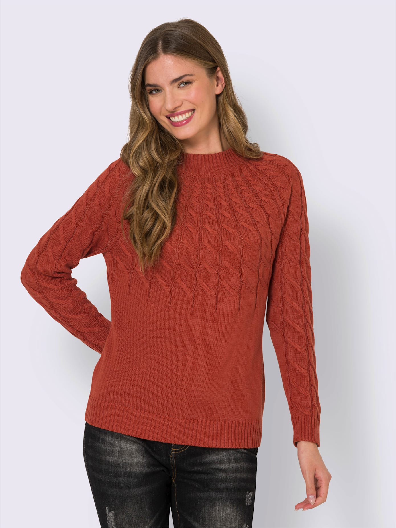 Pull motif torsadé affinant