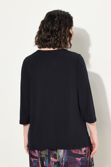 Shirt, drapierter Ausschnitt, Classic, 3/4-Arm