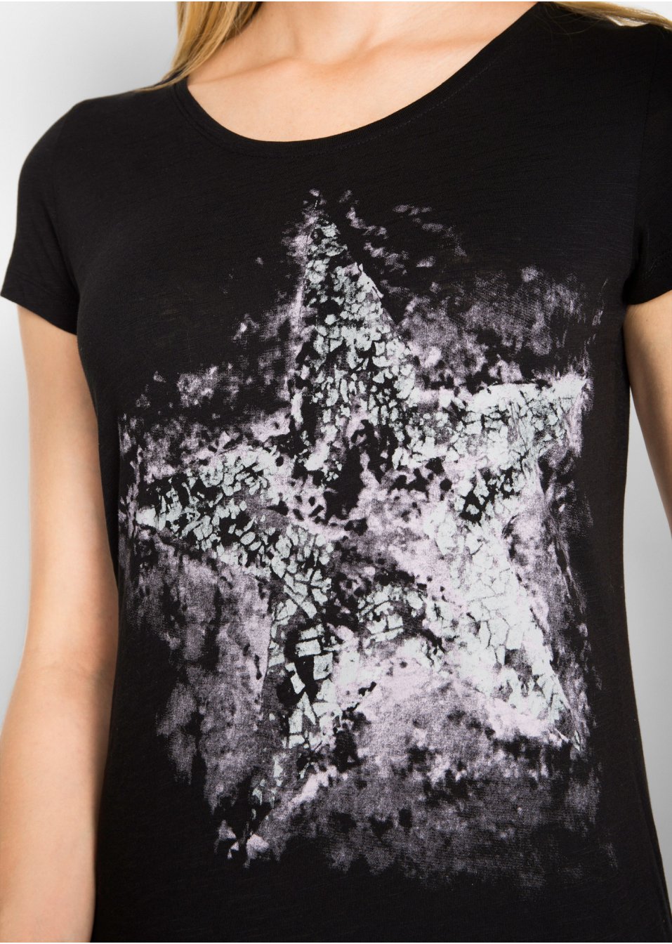 T-shirt coton fil flammé à manches courtes