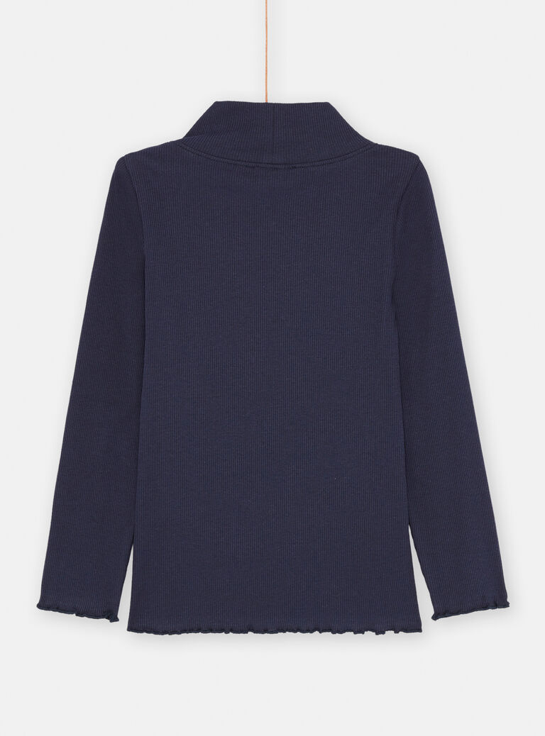 Sous-pull uni bleu marine