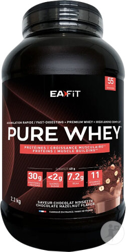 EA Fit Pure Whey Protéines Croissance Musculaire Saveur Chocolat Noisette 2.2kg