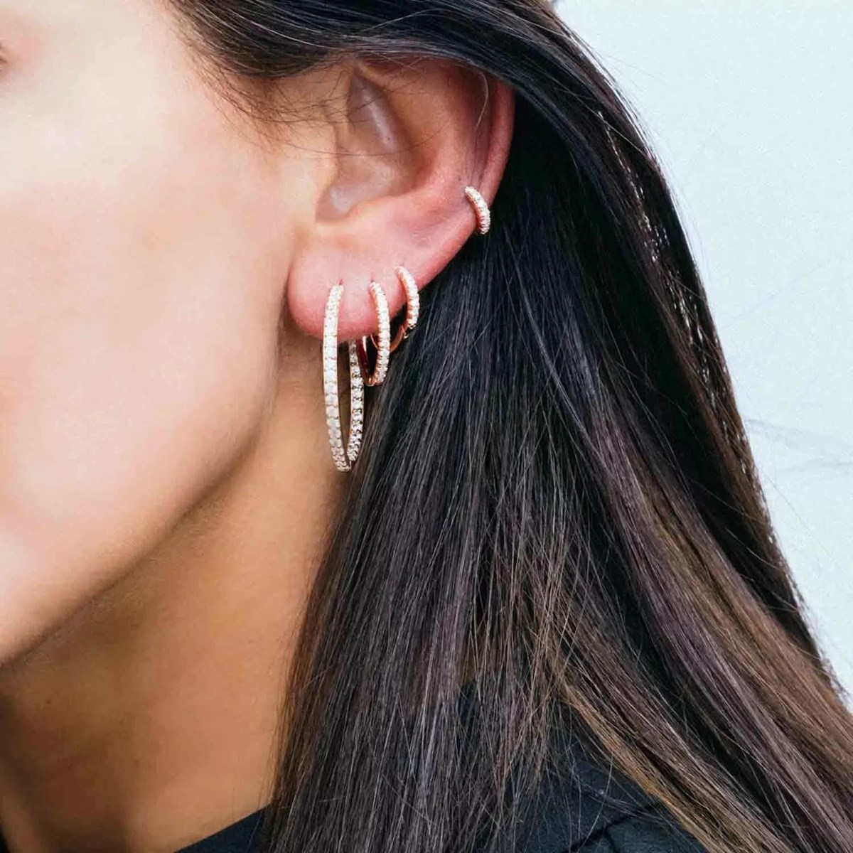 Boucles d'oreille créoles Sif Jakobs ELLERA GRANDEargent et oxydes de zirconium