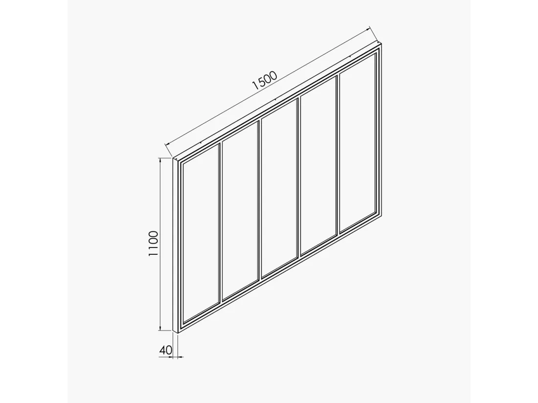 Verrière 5 Carreaux - Déjà Montée - Noir Mat