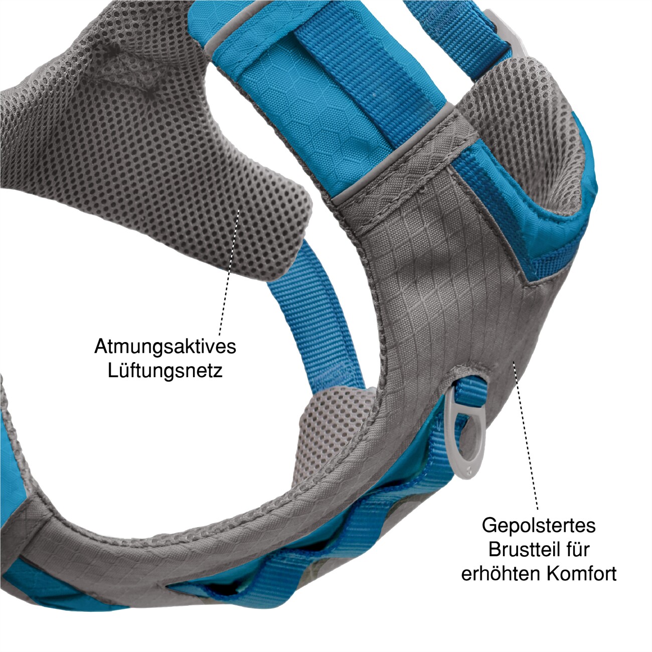 Kurgo Journey Air Hundegeschirr blau/ grau S