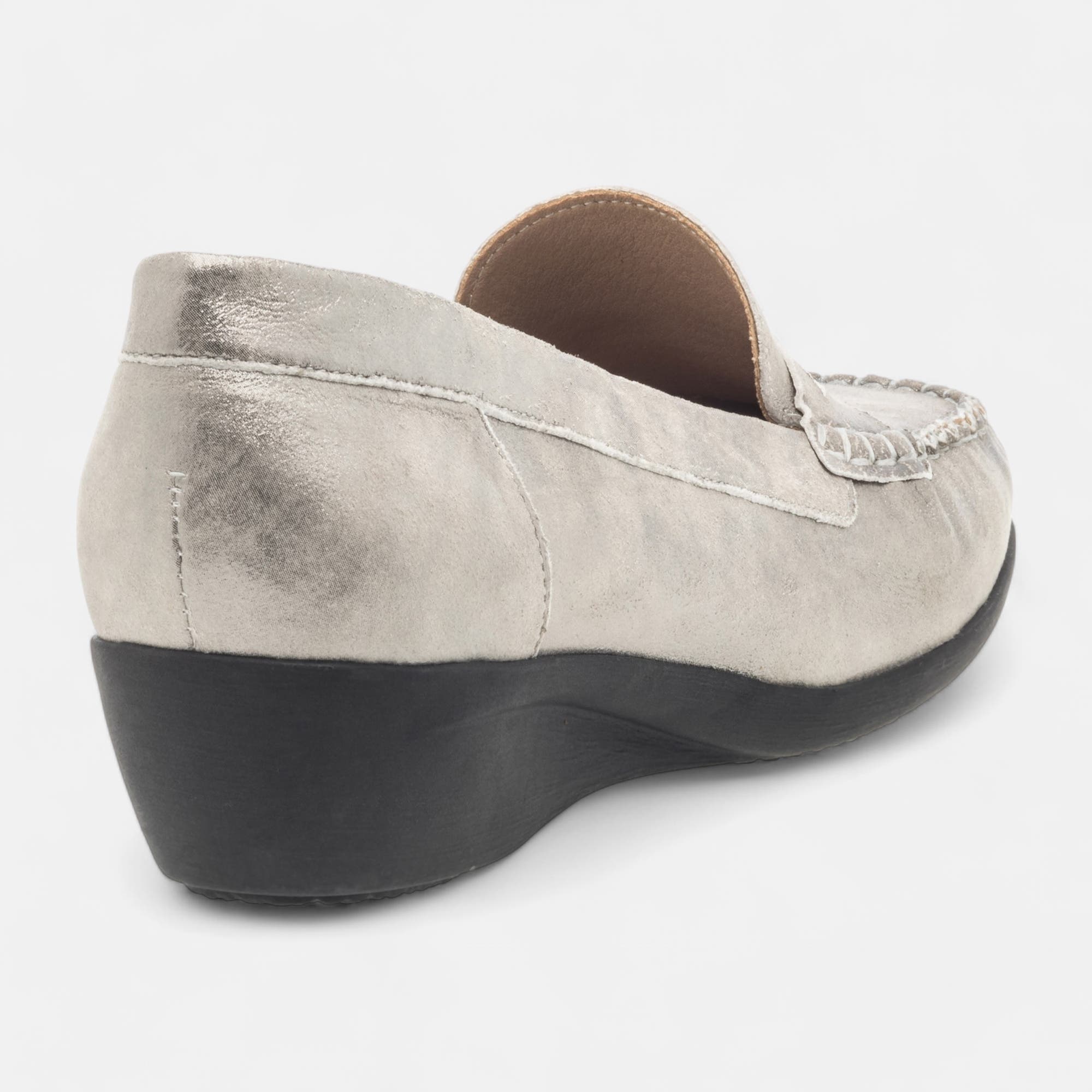 Mocassins pieds sensibles Femme en cuir gris