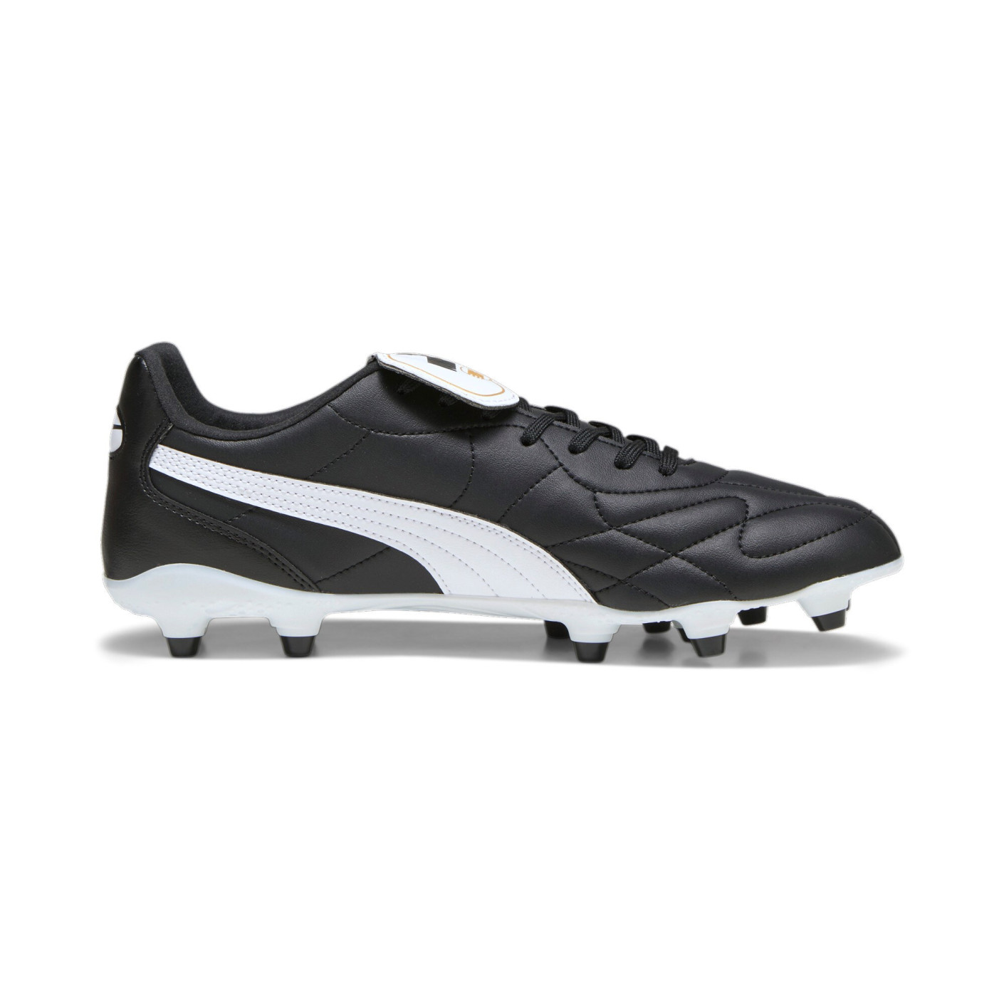 PUMA King Top Gras / Kunstgras Voetbalschoenen (MG) Zwart Wit Goud