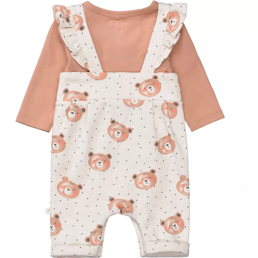 Staccato Strampler+Shirt beige melange gemustert