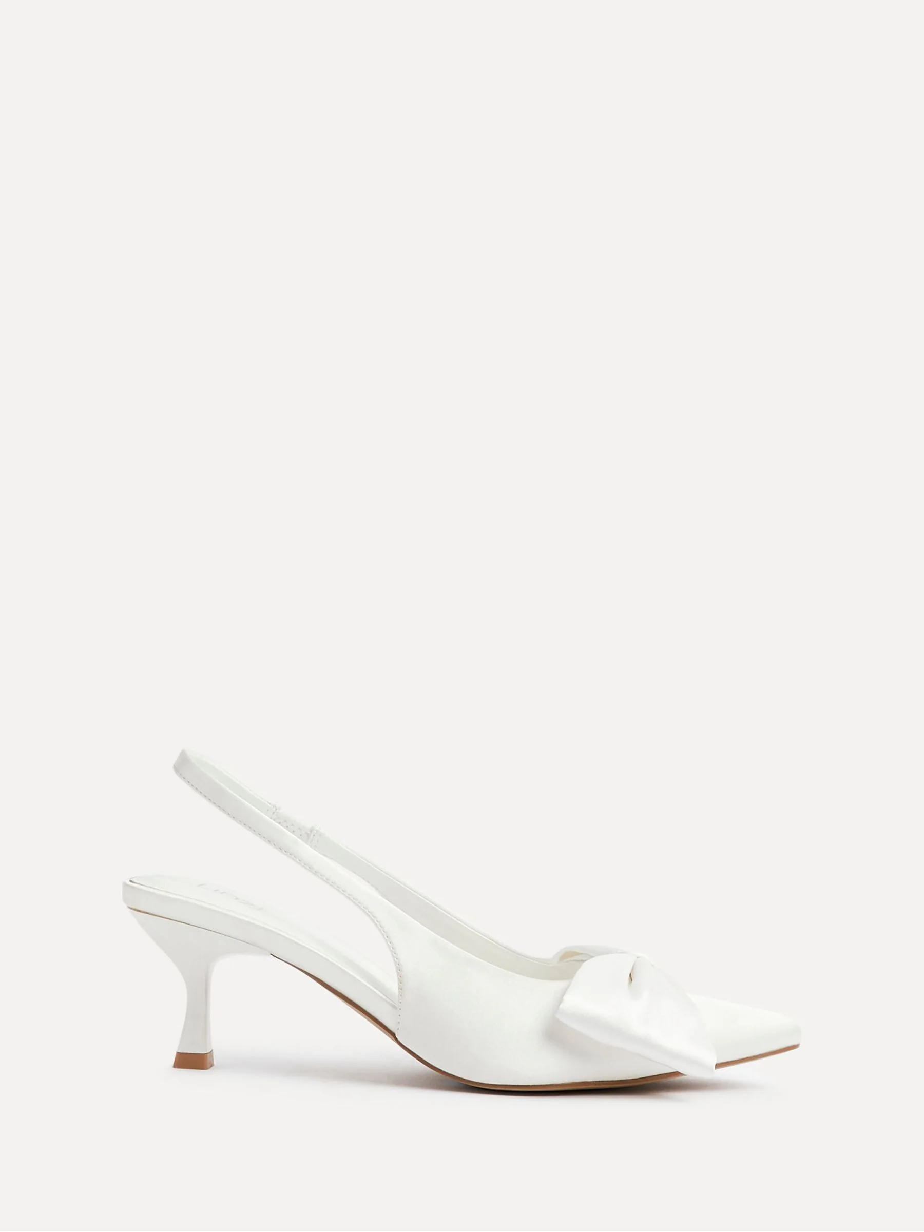 Linzi Bridal Merlot Satin Slingback Court Heels With Bow Detail